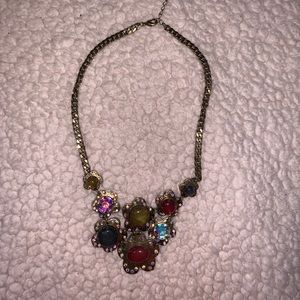 Multi-colored rhinestone necklace